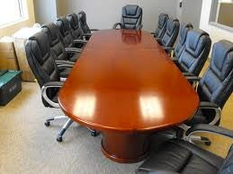 Conference Table - Large Racetrack Top - Cherry Finish