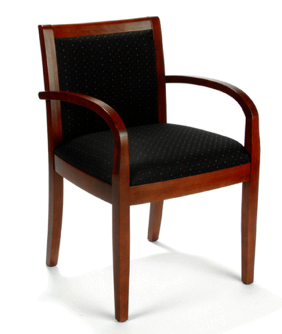 Reception Area Chair - Cherry with Fabric Seat/Back