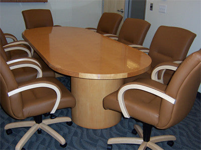 Conference Table - Small Racetrack Shape Top - Maple Finish