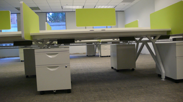 Conference Table - Small UltraBench Rectangular Top with Steel Base Frame, All White